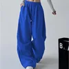Pantaloni dritti blu con cordino