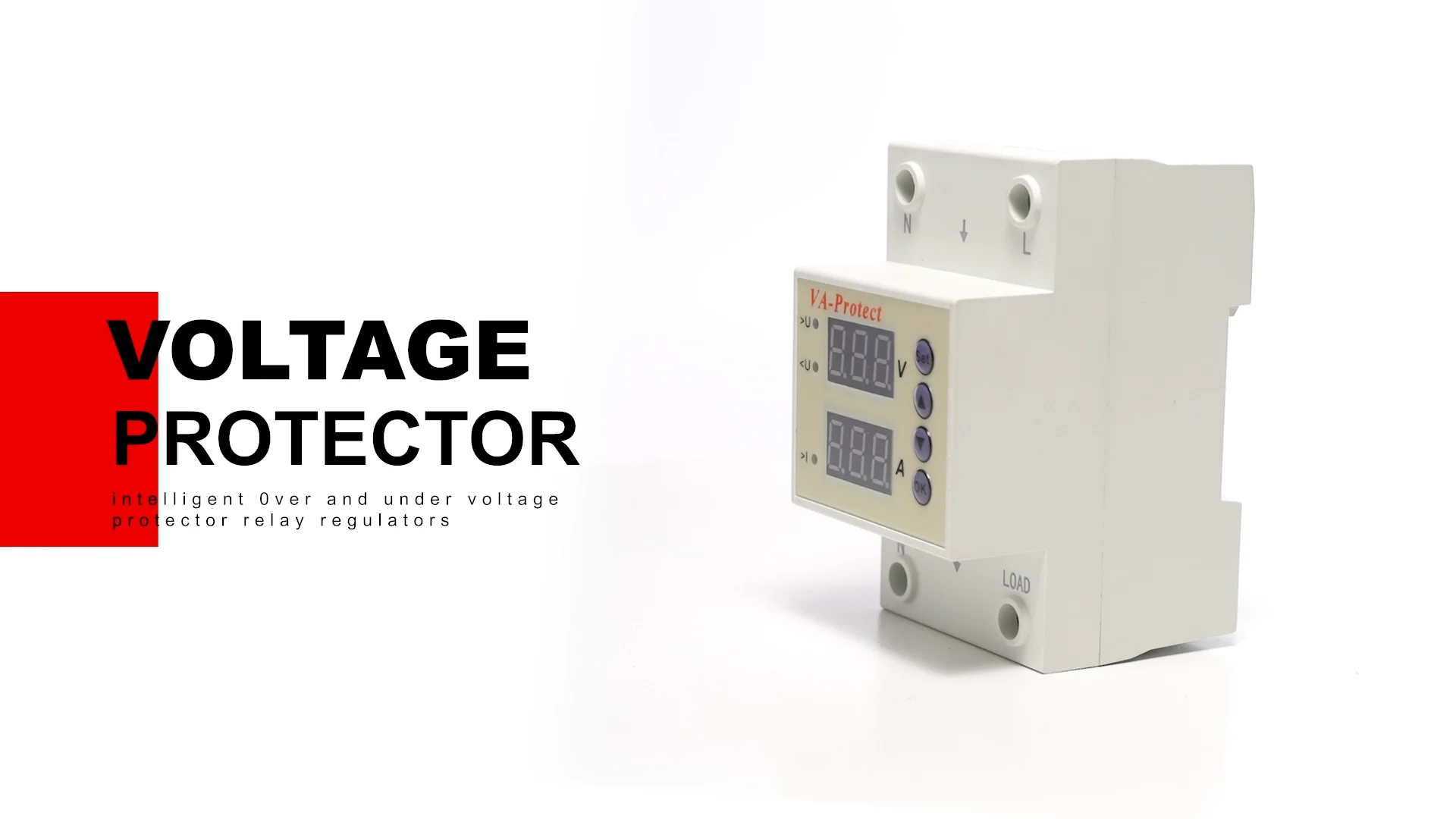 Single Phase Din Rail Dual Display Adjustable 40a 63a Over Current Over ...