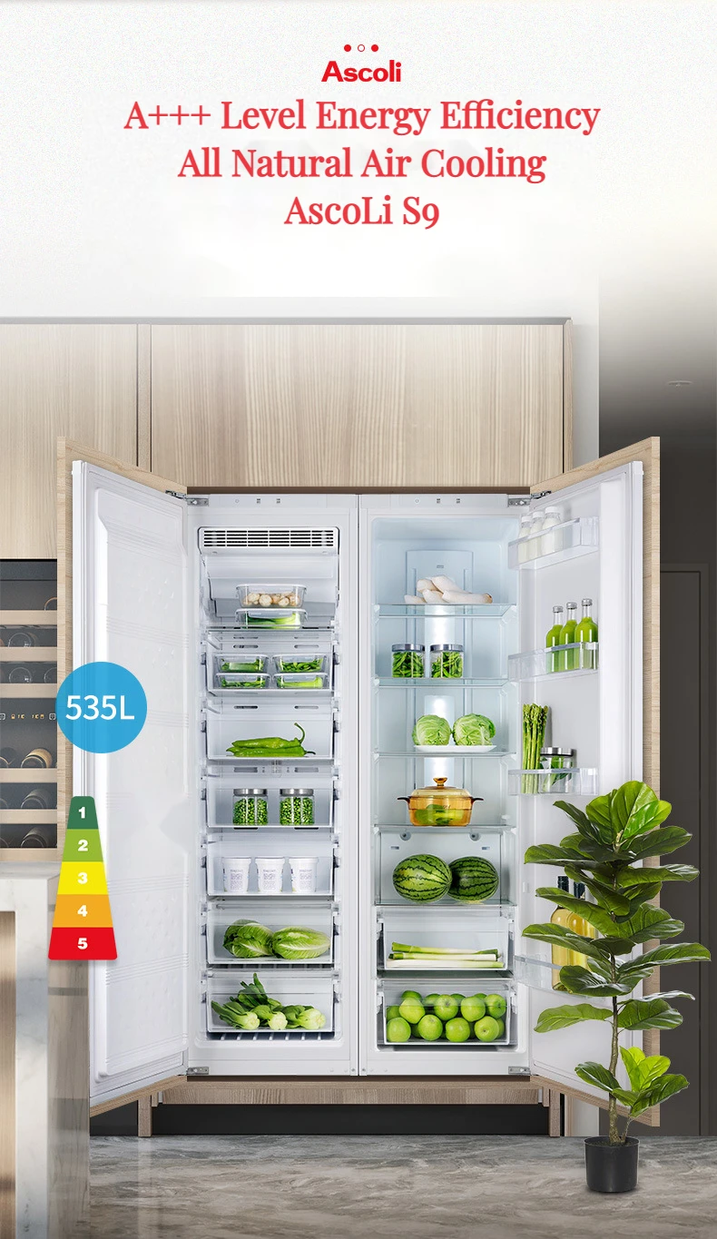 Ascoli Builtin Refrigerator 305l Refrigerated 230l Frozen Aircooled