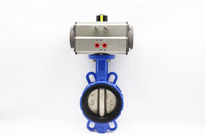 China Valve 200mm Air Flow Control Cylinder Operated Butterfly Valve