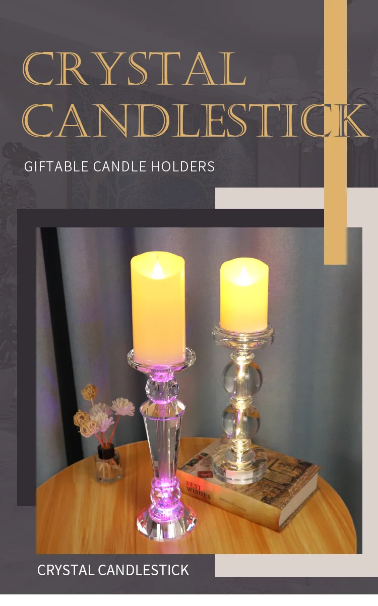 celebrate party crystal candles candlestick holders glass wholesale table decorations details