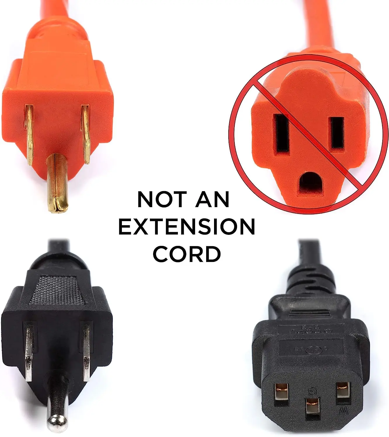 Huanchain 5ft 18 Awg 3prong Sjt Sjtw Nema 515p To Iec C13 Power Cord