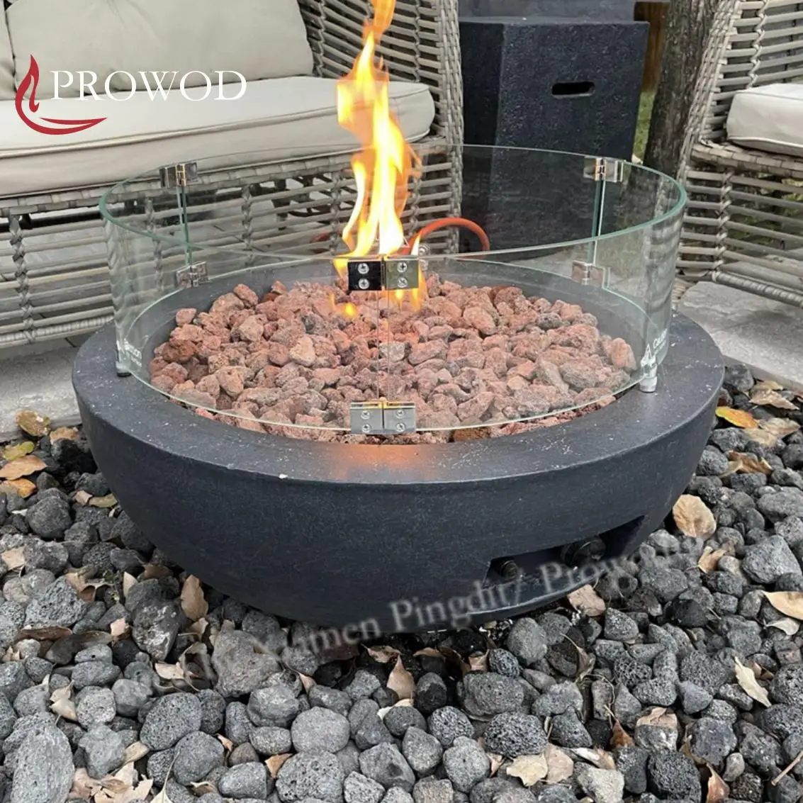 Rectangular Rattan Gas Stove, Steel, Fire Pit - detail 16
