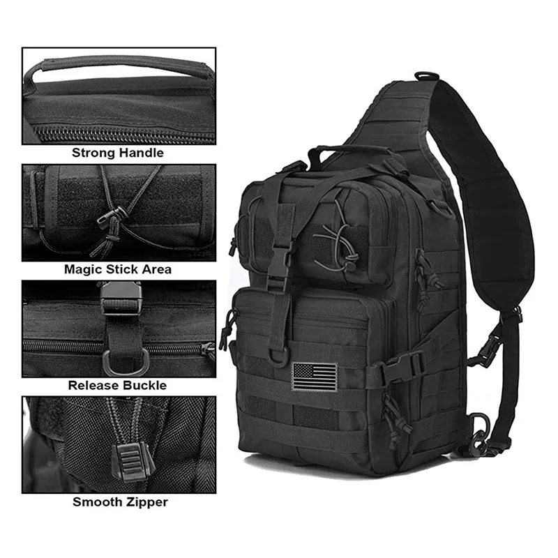 Customized Logo Waterproof Tactical Sling Bag Pack Large Capacity Training Shoulder Bag One Shoulder Assault Bag