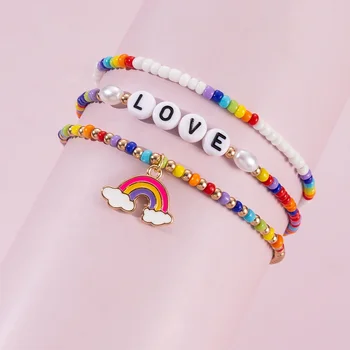 Set impilabile di braccialetti con perline miracolose arcobaleno - Italia