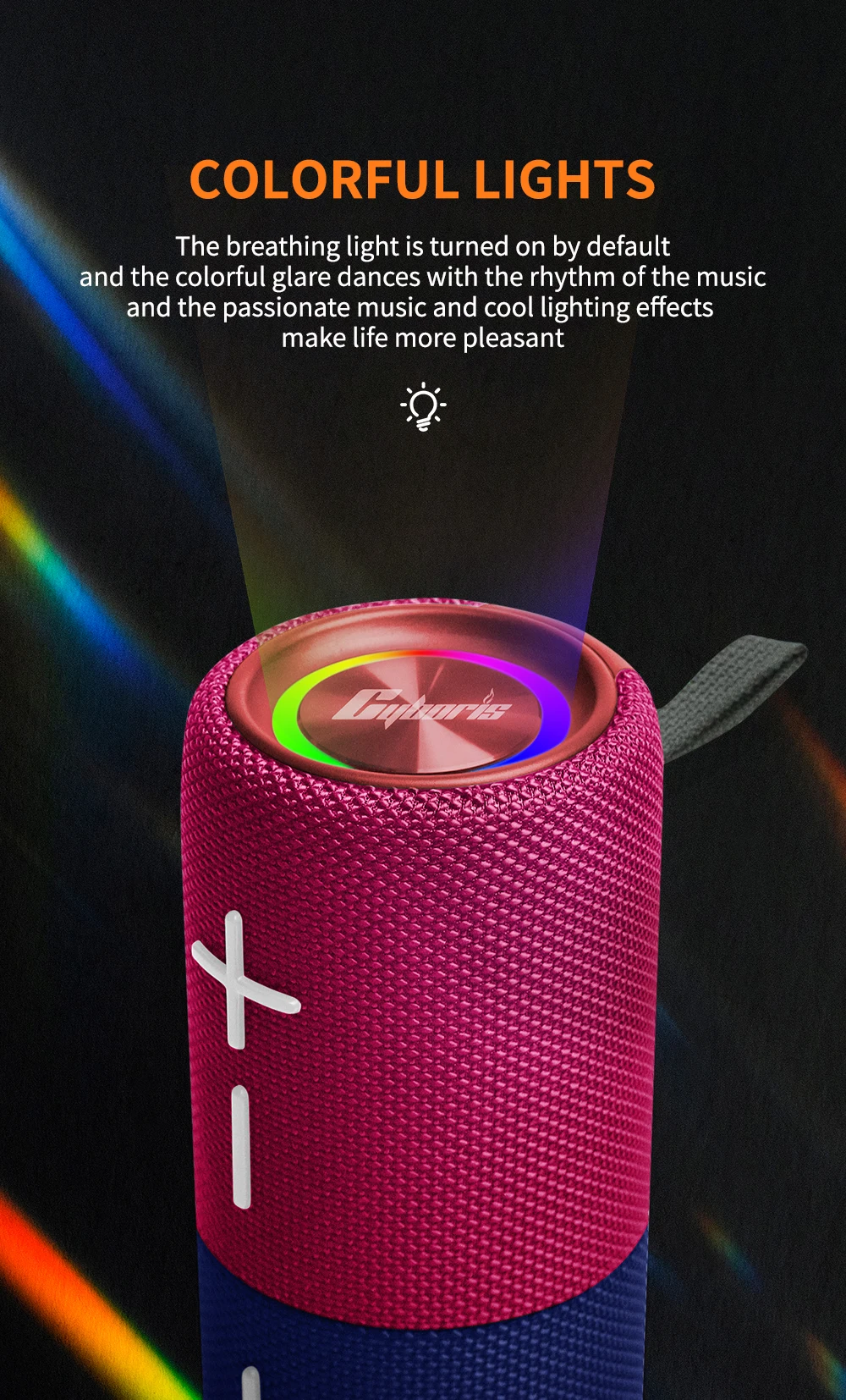 2026 New Trend Portable S11-2S Wireless Speaker Auto Pairing TWS Magnetic RGB Mixed Colours Supports TF Aux Plastic Cabinet