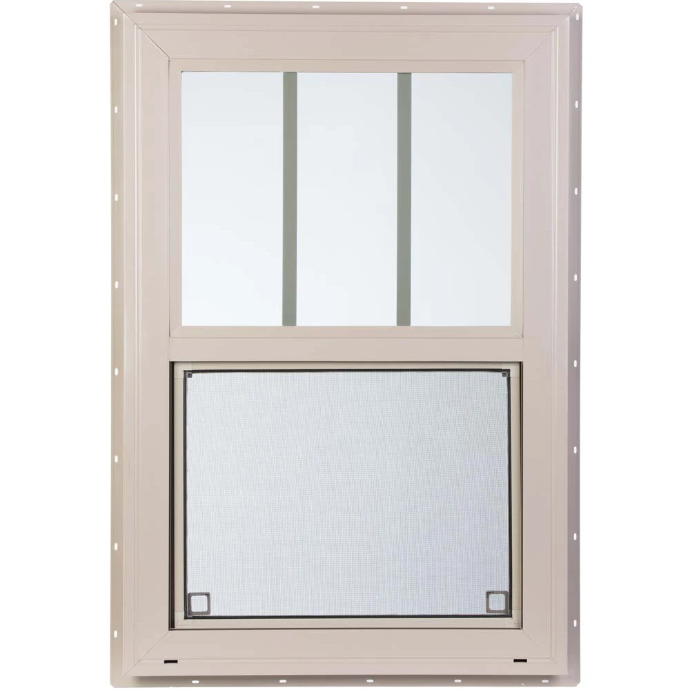 Minglei Low Price Modern Design American Style Vertical Sliding Double Glazed UPVC Double Hung Window Bathroom