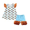 Clownfish Wave Orange Ruffle Sleeve Short Set