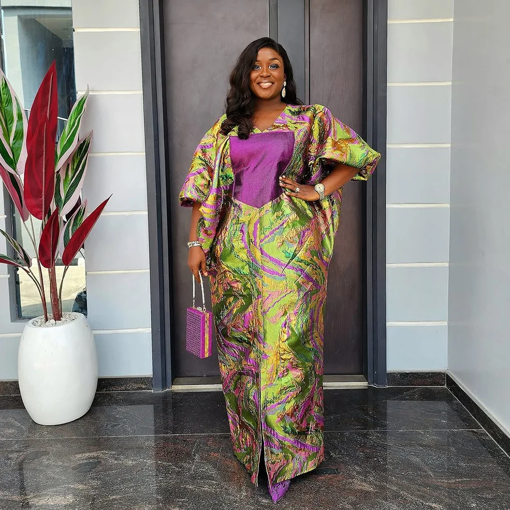 Wholesale African dresses for women clothing elegant African dress tyles Expensive jacquard fabric long leeve African dress plus ize African clothing Wholesale African dresses for women clothing elegant African dress tyles Expensive jacquard fabric long leeve African dress plus ize African clothing