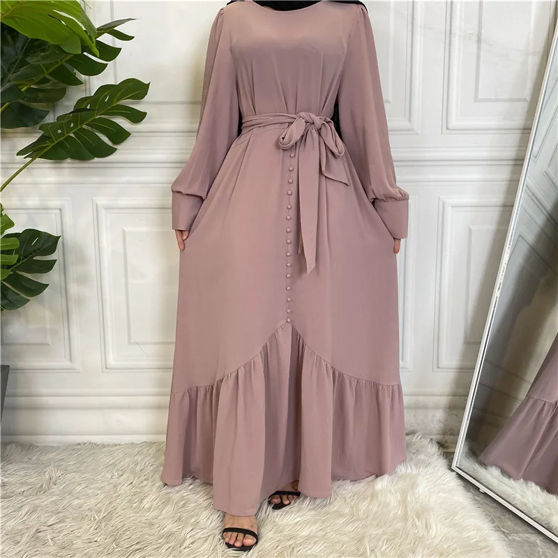 Elegant Modest Long Sleeve Muslim Dress For Women  Oem