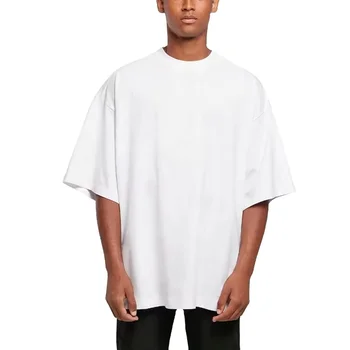 wholesale tee shirt cotton oversized t shirt custom logo heavy white t-shirts men oversized mock neck t shirt