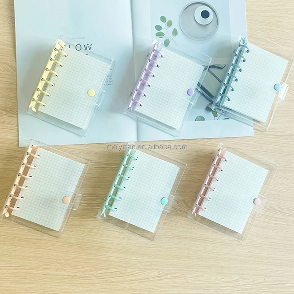 2 Classeurs A6 à Anneaux 6 PVC Transparent - Couverture Souple Rechargeable - Pour école, Bureau, Organisation