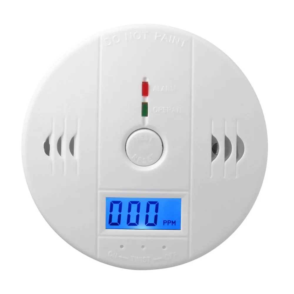 Alarm Sensor Monoxide LCD Battery Operated CO Detector Home Safety