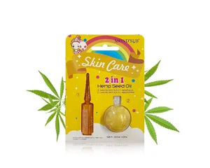 Private Label AMP Natural Portable Hemp Seed Oil Anti-aging Face Skin Care Set with Serum and Jelly Mask