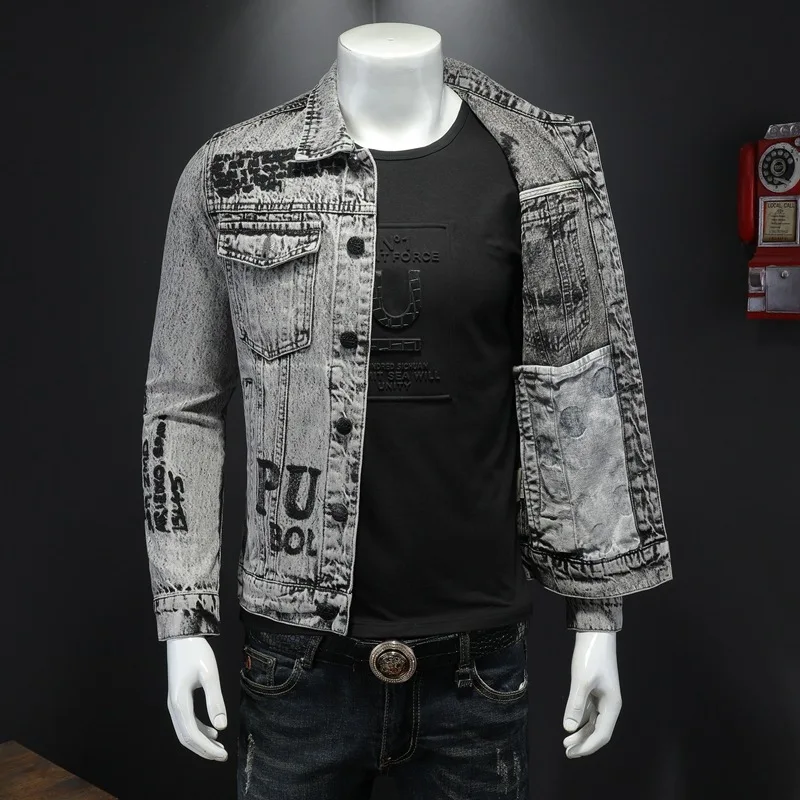 High Quality Men's Cotton Jeans Jacket Customizable Denim Jacket Wholesale OEM Service manufacture