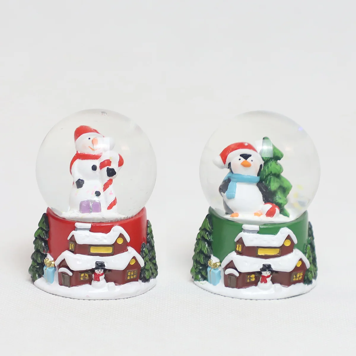 led light up glass christmas globe with snow glass painting balls decorations home 6h timer cylinder glitter snow globe