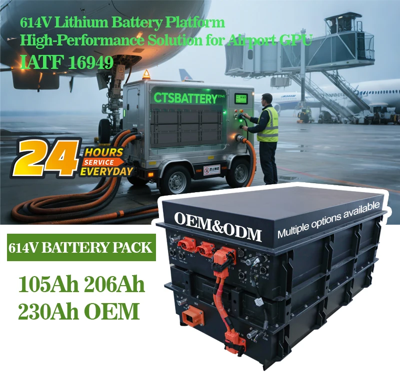 product cts high voltage 614v 60kwh 120kwh lithium ion battery system airport ground service equipment gpu with aircraft power unit-8