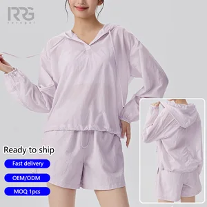 Roregal  Lightweight Breathable Loose Fit Sun Protection Activewear Women's UPF 50+ 2-Piece Workout Set