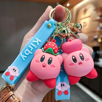 Cartoon Kirby Pvc Keychain Kawaii Silicone Accessories 3d Kirby ...