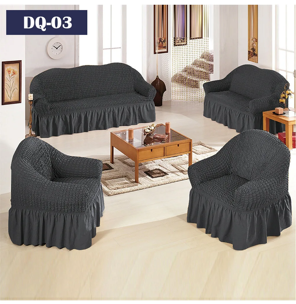 В европейском стиле в крепированную полоску высокая эластичная ткань для диванов подушки полный Чехол для дивана