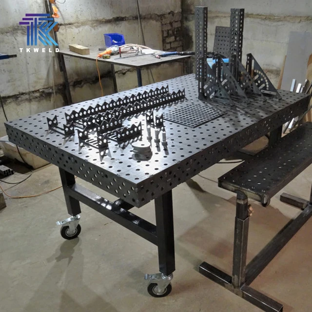 CE Certified TKweld 3D Steel Platform 2000*1000*200mm Cast Iron Welding Table with Clamp New Condition Soldering Station