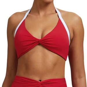 High Impact Yoga Sports Bra Twist Design Halter Neck Active Bra for Women Gym Wear Fitness Yoga Bra