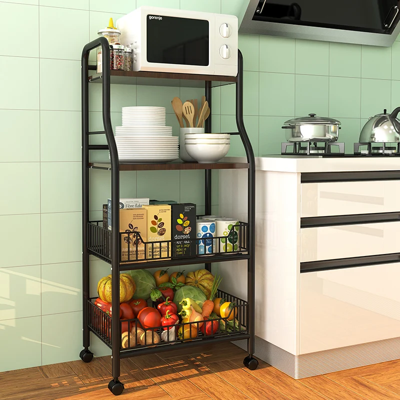 Super Quality Multilayer Storage Shelf Movable Kitchen Rack Metal Heavy Duty Storage Shelves for Living Room