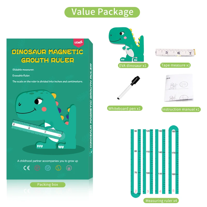 Dinosaur Children Custom Printed Height Ruler Kids Growth Chart Ruler supplier