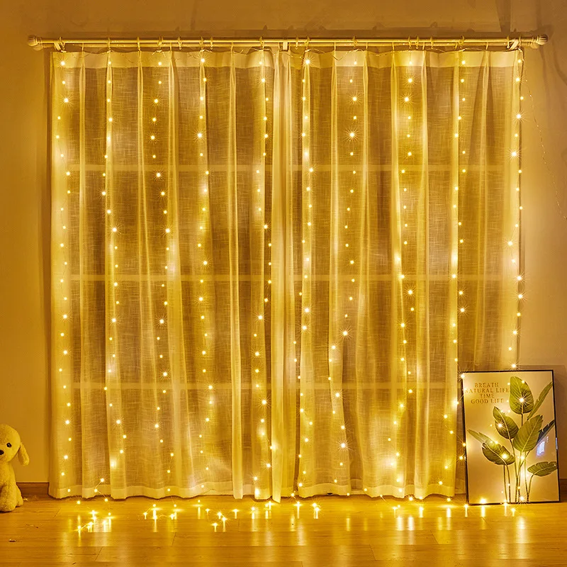 LED Curtain Light for Weddings Lighting Bedroom Room Decoration 3x3 Meter LED Curtain Lights for Christmas
