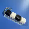 Four-key transparent shell - black and white - snake bone chain