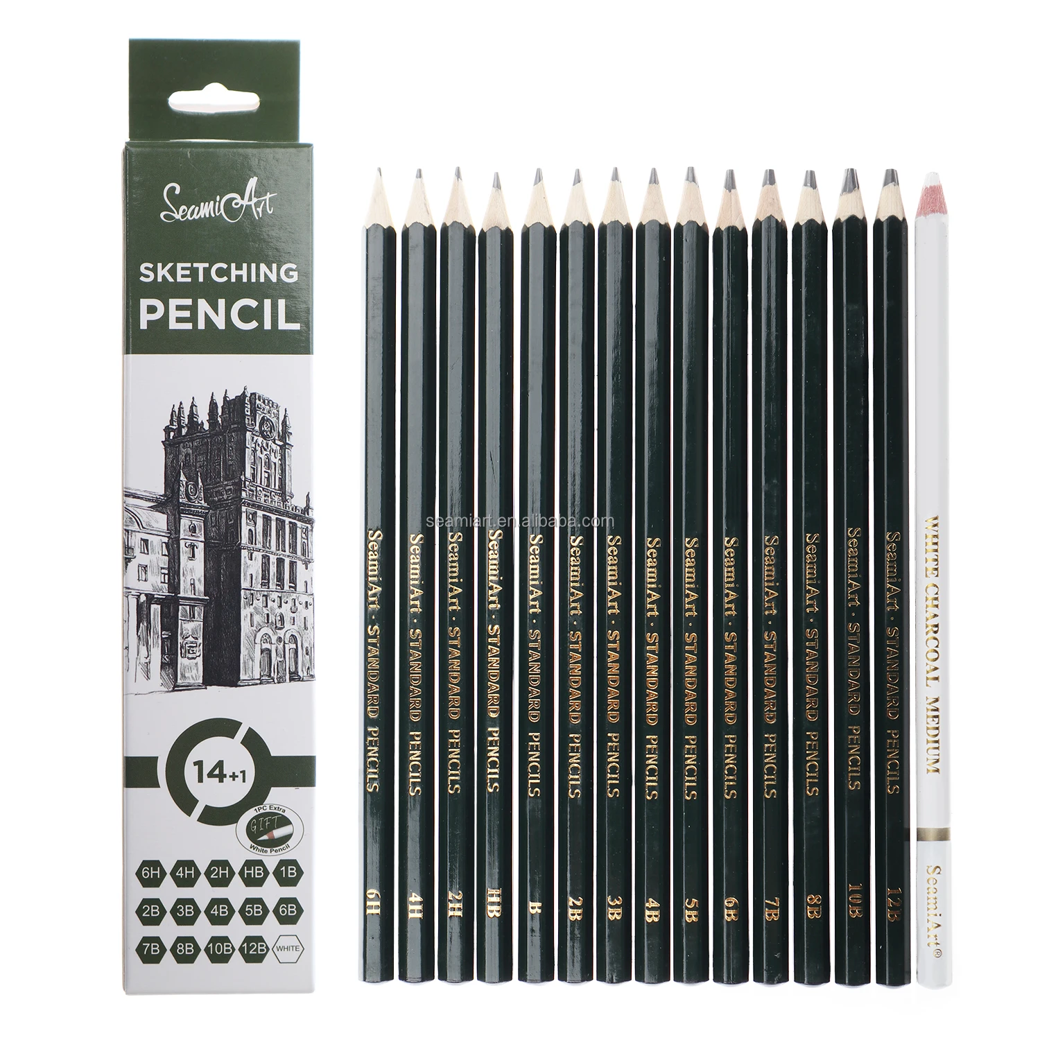 Seamiart 36pcs Professional Painting Sketch Set with Charcoal