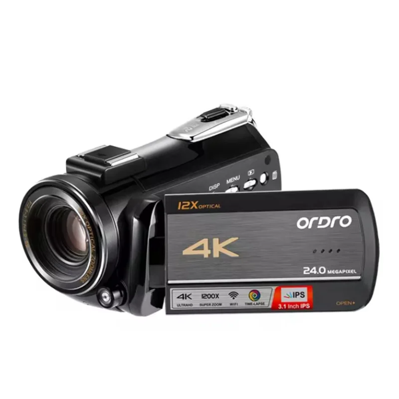 ORDRO AC5 UHD Camcorder 12X Optical Zoom Camera Built-in Wifi 4k Professional Video Camera