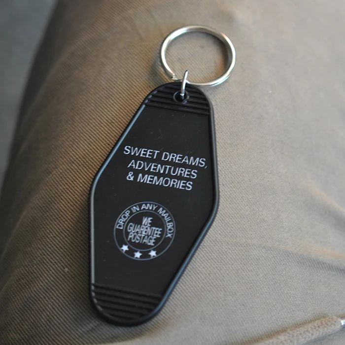 GKT469 Green Custom Low MOQ Imprint Acrylic Hotel Keychain