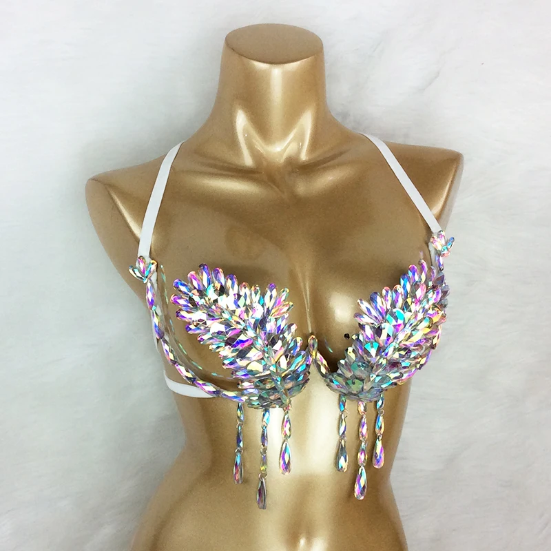 New Sexy Wire Bra For Carnival Costume Women Samba Costumes Top Bra Stone  Belly Dancing Party Nightclub WIRE BRA