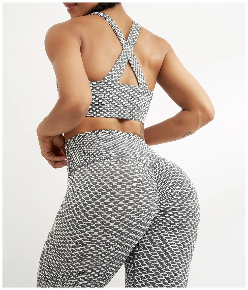 Grid Tights High Waisted Mesh Workout Gym Booty Women Honeycomb Tiktok