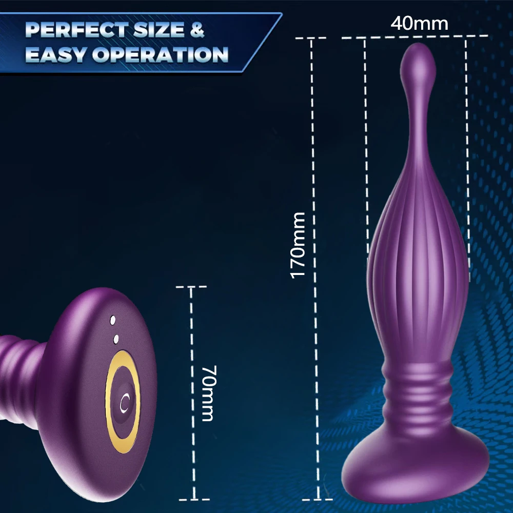 10-Speed Telescopic Scaling and Vibration Anal Plug Prostate Massager Device Site APP Control Ejaculation Delay Sex Toy
