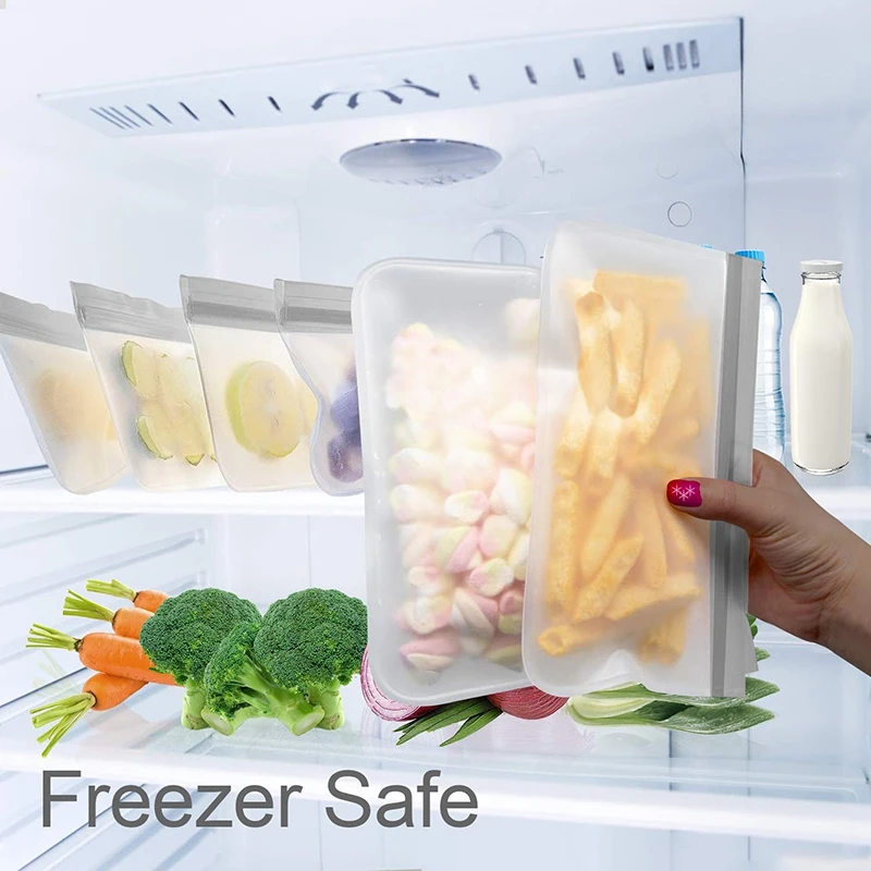 Biodegradable Reusable PEVA Ziplock Leakproof Storage Bag for Snacks and Sandwich