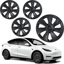 Fits Tesla Model Y Wheel Cover Hubcap 19 Inch Matte Black Support Logo Symmetry Design Blade Style Model Y Wheel Cover