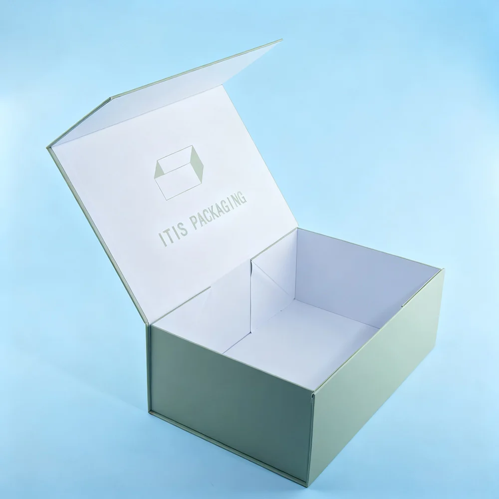 Luxury Shoe & Sock Gift Box | Custom Magnetic Folding Packaging | Embossed Recycled Paperboard with Sponge Protection