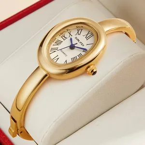 High End Luxury Small Dial Niche Light Luxury Watch Roman Numerals Oval Watches Quartz Fashion Bracelet