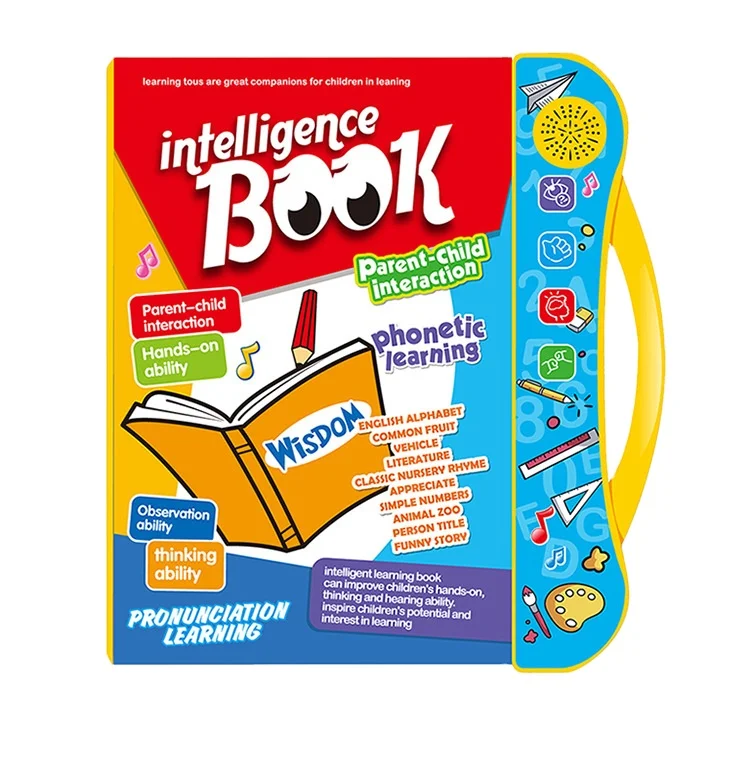 Fun Educational Plastic Talking Sound Book English Learning Reading Machine for Children Battery Powered for Teaching Gift Box