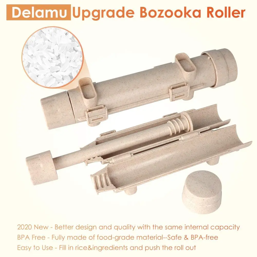 Sushi Making Kit, Delamu 21 in 1 Sushi Maker Bazooka Roller Kit