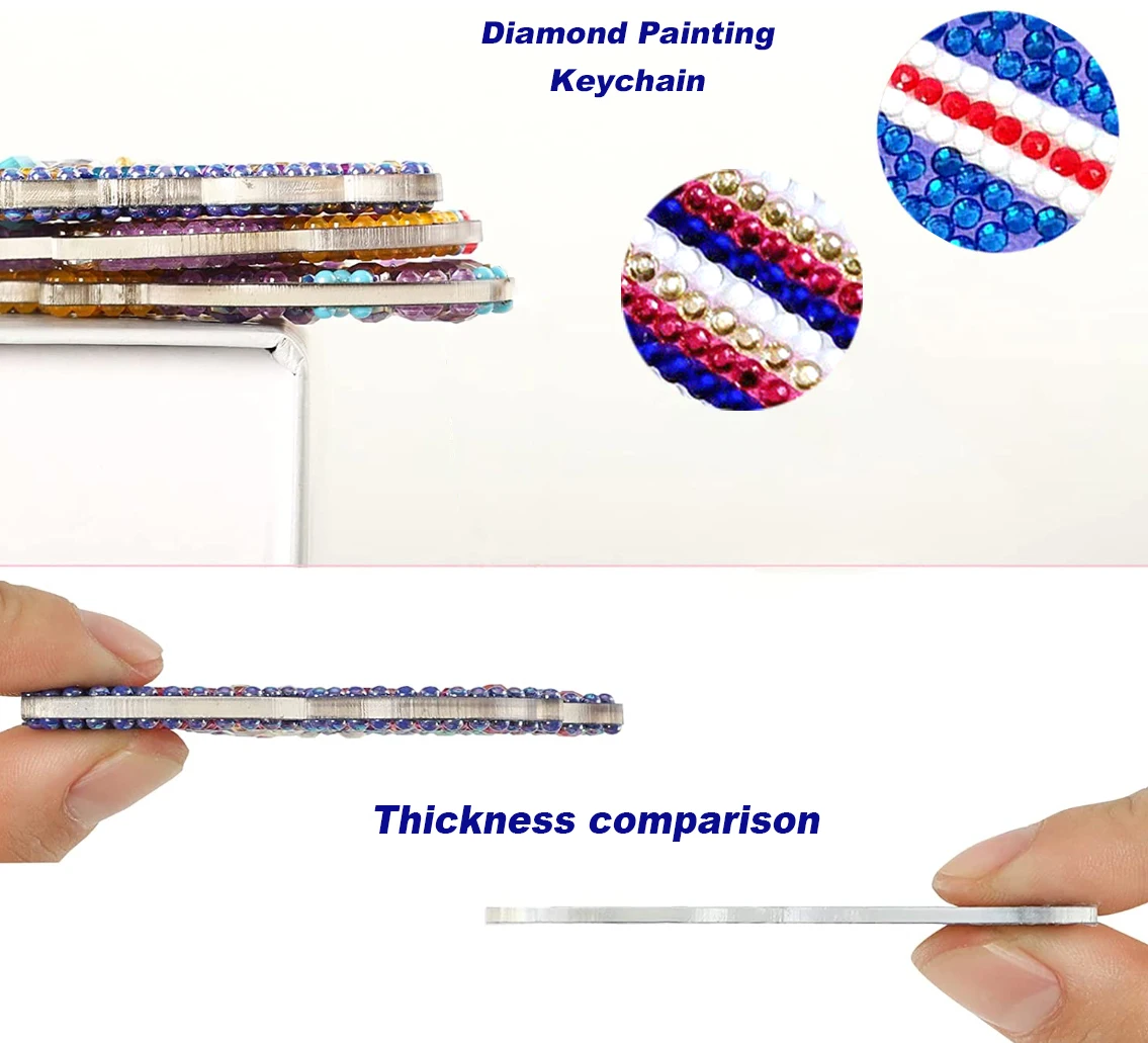 Diy 5d Diamond Art Painting Keychain Customization Diamond Painting