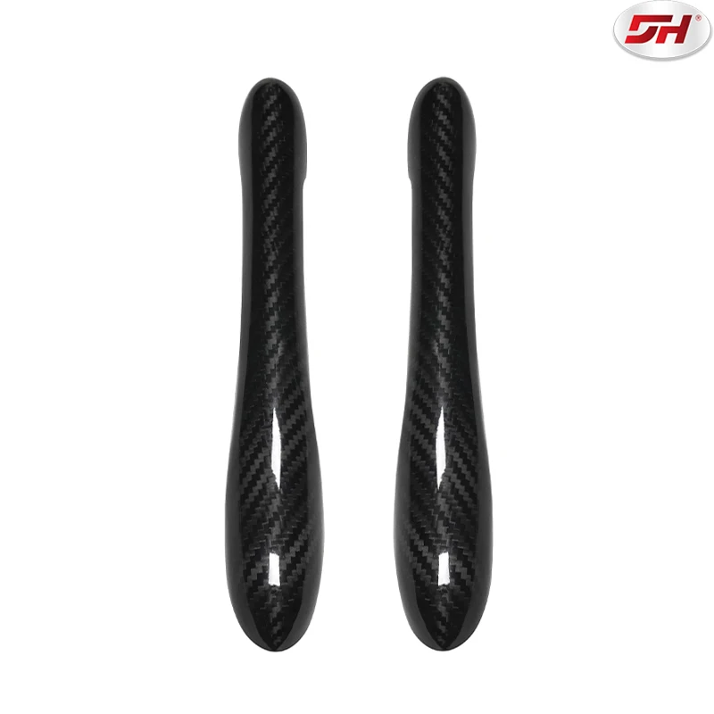 1 Pair of Stick-on Carbon Fiber Glossy 3k Beveled Door Handle Cover Panel Trim For Maserati GT GTS GC 2008-2012