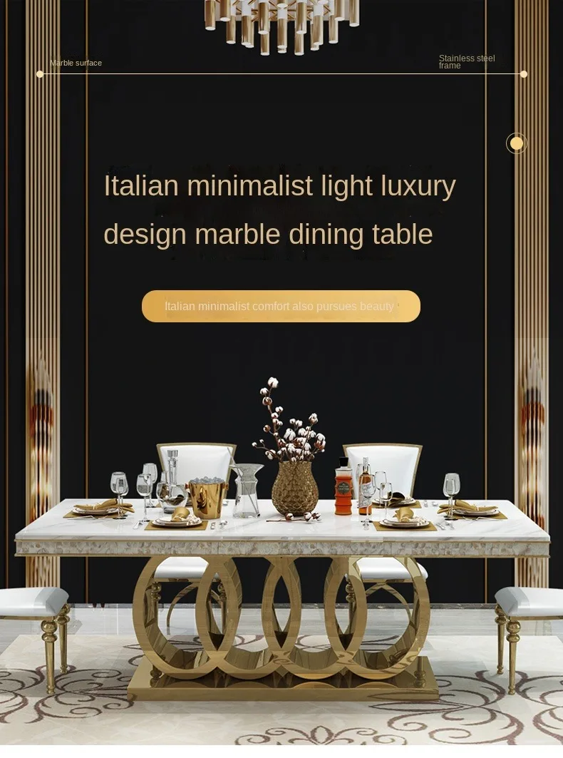 Moxie Luxury Home Furniture Sets Weighty Stainless Steel Dining Table