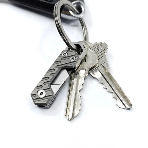 Custom Titanium Mini Handle Folding Knife Small Multifunction Pocket Keychain Knife