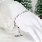 Silver Bracelet Wholesale Silver Adjustable AAA Cubic Diamond Glass Paved Tennis Chain Charm Bracelet