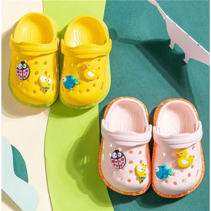 Шлепанцы для мальчиков и девочек, Мультяшные летние тапочки для начинающих ходить детей, для дома, пляжа, для плавания