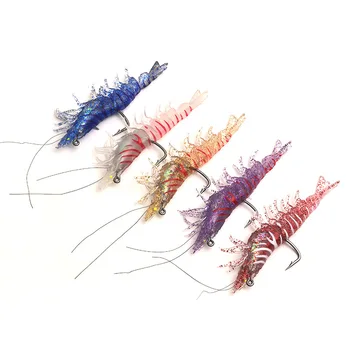 1Pcs Printed PVC King Prawn Soft Rig Lure with Glow in the Dark Pre-Rigged Bait for Saltwater Fish Lure Fishing – Soft Lure – view 2