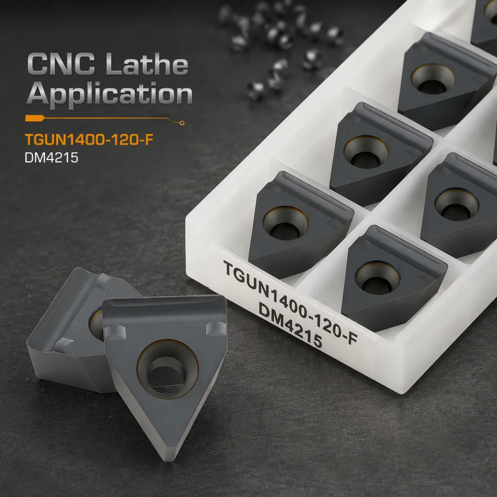 PVD Coated Tungsten Carbide Grooving and Parting Off Turning Tool Insert TGUN1400-120-F DM4215 for CNC Lathe